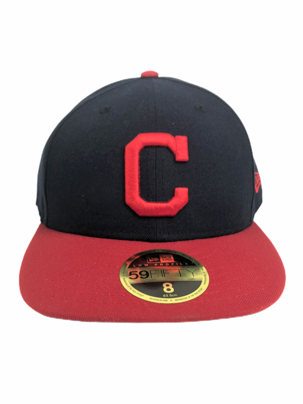 Cleveland Indians Team New Era 59Fifty Cap/Hat Mens MLB Navy Blue / Red Size 8